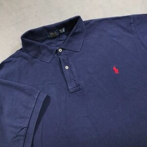 Ralph Lauren Polo Shirt Men's 3XB XXXL Big Navy Blue Preppy Pony Logo Pique